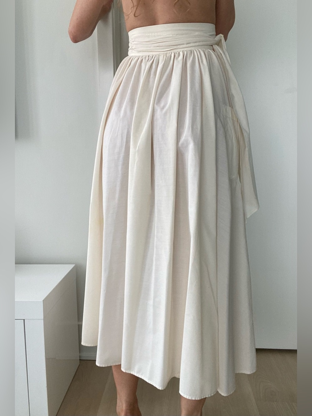Lagen Look unlabelled 100% Cotton 2 piece cream colour top and skirt size S & L - Picture 10 of 10
